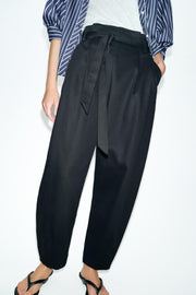Pantalon paperbag avec ceinture