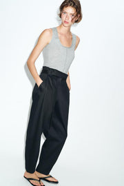 Pantalon paperbag avec ceinture