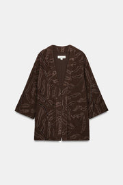 Veste kimono à sequins en fil métallisé