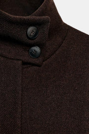 Manteau court cape en laine avec ceinture