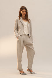 Pantalon à rayures en mélange de lin Édition limitée