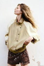 Blouson contrasté matelassé