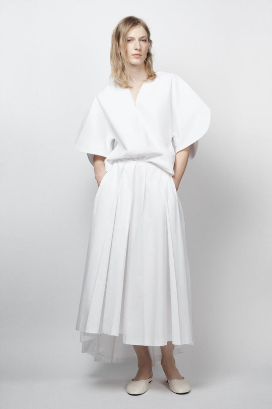 Jupe en popeline asymétrique ZW Collection Édition limitée