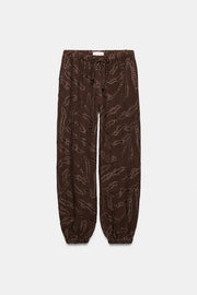 Pantalon bouffant à sequins en fil métallisé