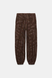 Pantalon bouffant à sequins en fil métallisé