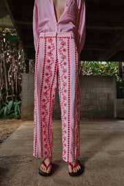 Pantalon à broderies ajourées