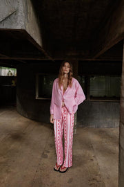 Pantalon à broderies ajourées
