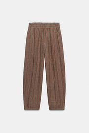 Pantalon à rayures 100 % lin