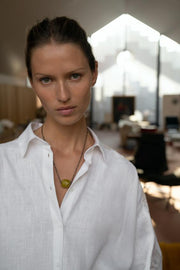 Chemise oversize en lin et dentelle