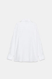 Chemise oversize en lin et dentelle