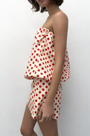 Robe bustier à pois