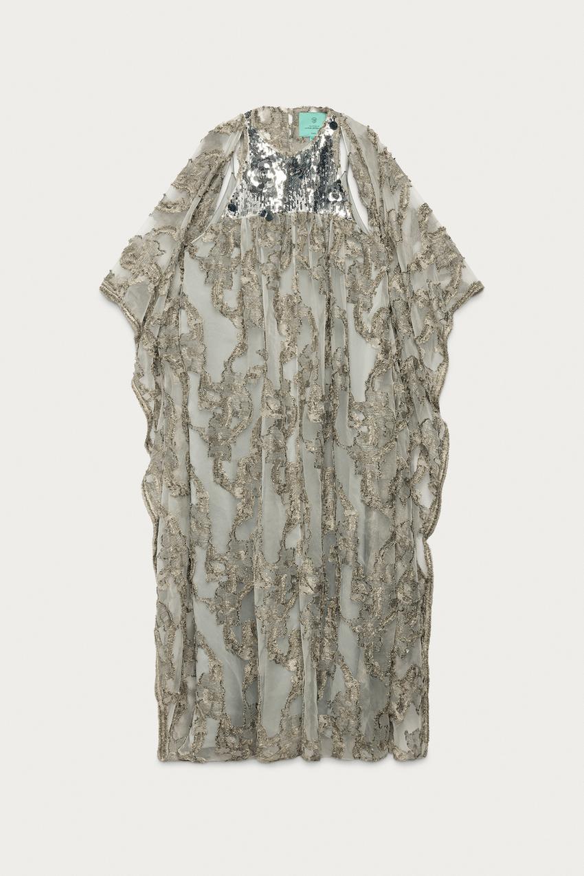 Robe tunique en jacquard à sequins Marisa Berenson x
