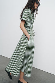 Robe chemise à carreaux vichy ZW Collection