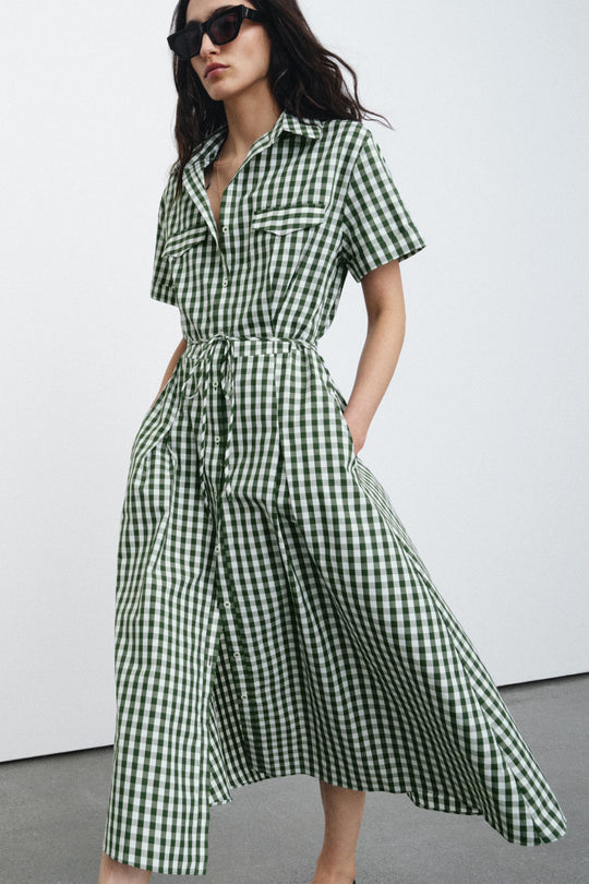 Robe chemise à carreaux vichy ZW Collection