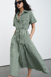 Robe chemise à carreaux vichy ZW Collection