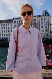Blouson en lin à manches bouffantes