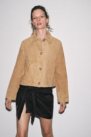 Veste 100 % cuir suédé ZW Collection Édition limitée