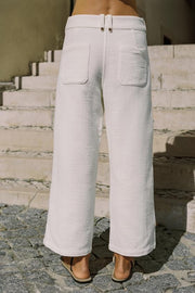 Pantalon-culotte en tissu texturé