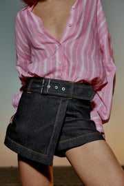 Jupe-culotte Z1975 croisée avec ceinture