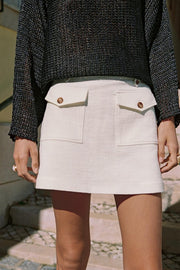 Jupe-culotte en tissu texturé