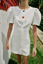 Robe courte à manches bouffantes