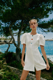 Robe courte à manches bouffantes