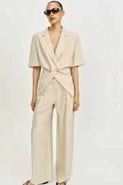 Pantalon large en lin