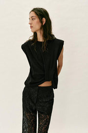 Pantalon droit en dentelle