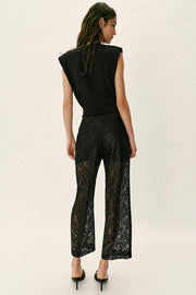 Pantalon droit en dentelle