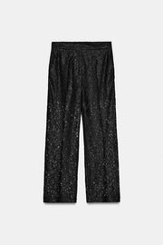 Pantalon droit en dentelle