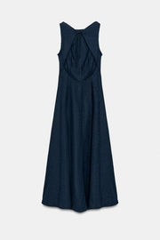 Robe midi en lin à dos ouvert