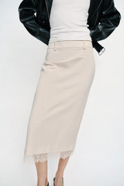 Jupe midi en dentelle