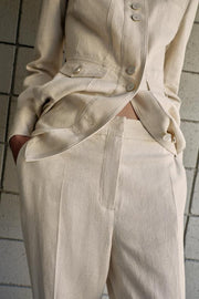 Pantalon slim en lin