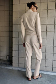 Pantalon slim en lin