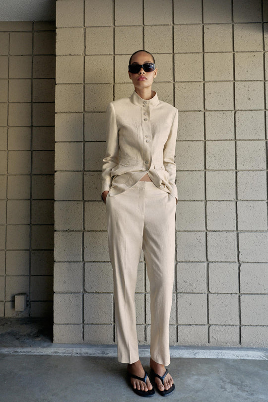 Pantalon slim en lin