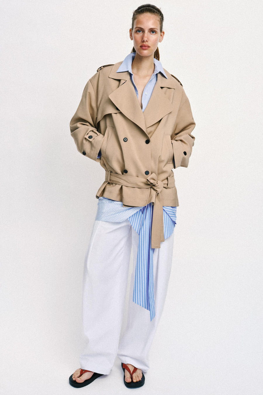 Blouson trench avec ceinture