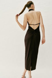 Robe midi dos-nu en lin