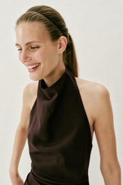 Robe midi dos-nu en lin