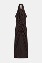 Robe midi dos-nu en lin