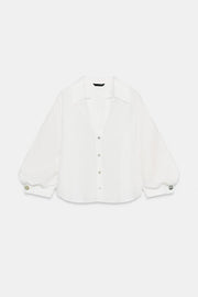 Chemise à manches bouffantes en lin