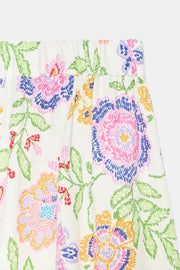 Pantalon imprimé floral en lin