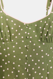 Robe midi à pois en lin