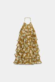 Robe à volants à fleurs