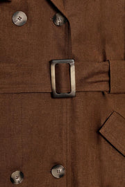 Robe courte en lin avec ceinture