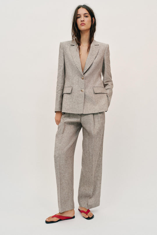 Blazer à épaulettes 100 % lin