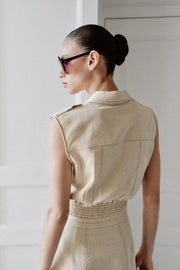 Top en lin sans manches