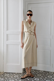 Top en lin sans manches