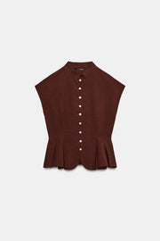 Top peplum à pinces