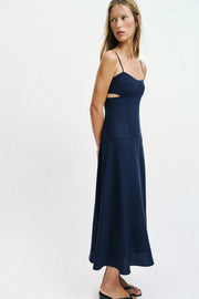 Robe midi à bretelles à découpes
