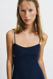 Robe midi à bretelles à découpes